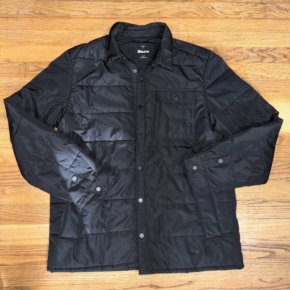 Baro Drywear Black Lightweight Puffer Jacket Men's Sz L Sustainable Shaket Coat